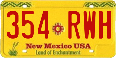 NM license plate 354RWH