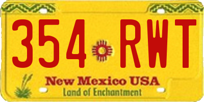 NM license plate 354RWT