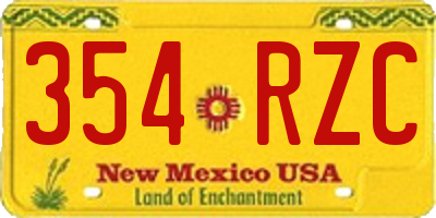 NM license plate 354RZC