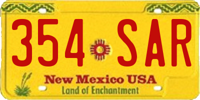NM license plate 354SAR