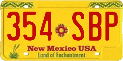 NM license plate 354SBP