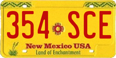 NM license plate 354SCE