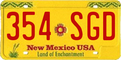 NM license plate 354SGD