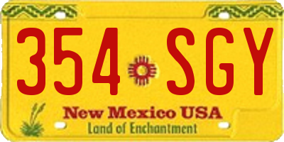 NM license plate 354SGY