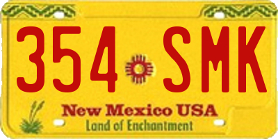 NM license plate 354SMK