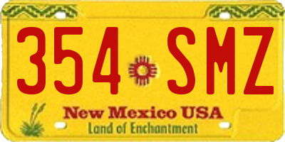 NM license plate 354SMZ