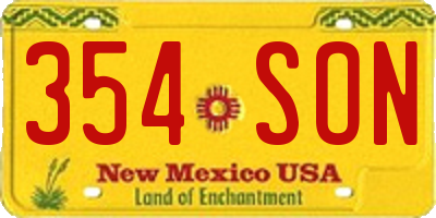 NM license plate 354SON