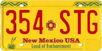 NM license plate 354STG