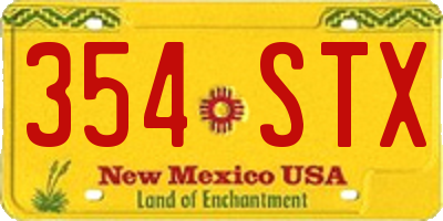 NM license plate 354STX