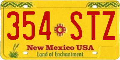 NM license plate 354STZ