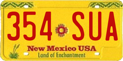 NM license plate 354SUA