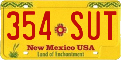 NM license plate 354SUT