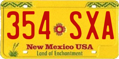 NM license plate 354SXA