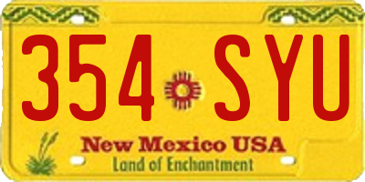 NM license plate 354SYU