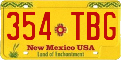 NM license plate 354TBG
