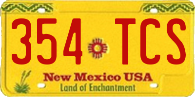 NM license plate 354TCS
