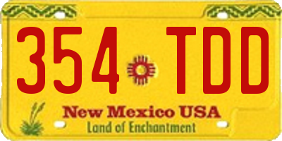 NM license plate 354TDD