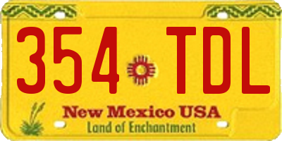 NM license plate 354TDL