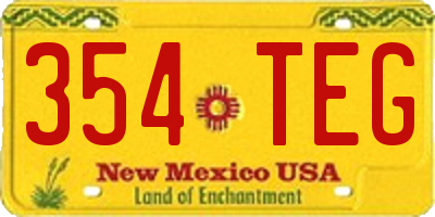 NM license plate 354TEG