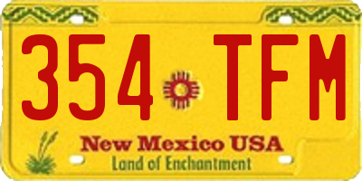 NM license plate 354TFM