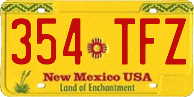 NM license plate 354TFZ