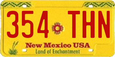 NM license plate 354THN