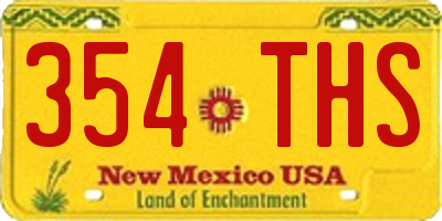 NM license plate 354THS