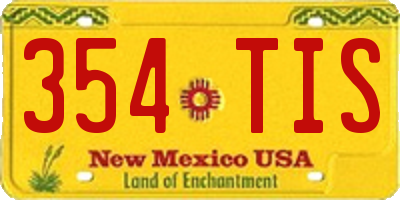 NM license plate 354TIS