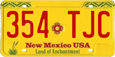 NM license plate 354TJC