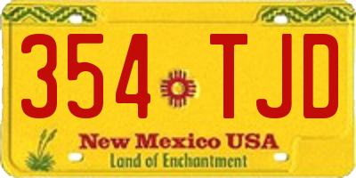NM license plate 354TJD