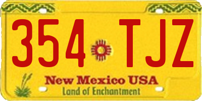 NM license plate 354TJZ