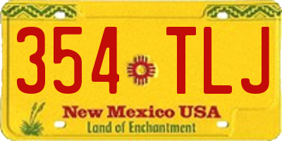 NM license plate 354TLJ