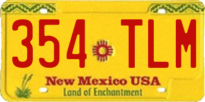 NM license plate 354TLM