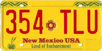 NM license plate 354TLU