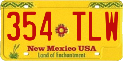 NM license plate 354TLW