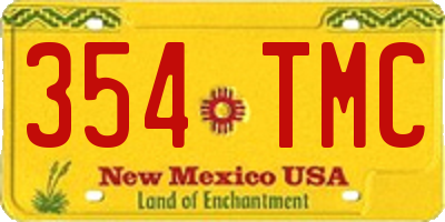 NM license plate 354TMC