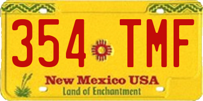 NM license plate 354TMF