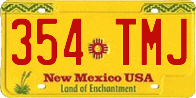 NM license plate 354TMJ