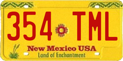 NM license plate 354TML