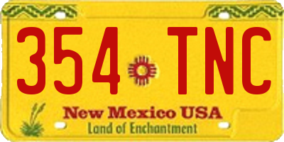 NM license plate 354TNC