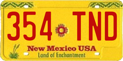NM license plate 354TND