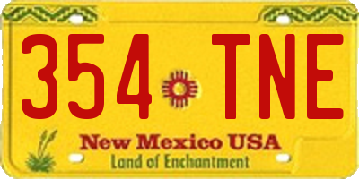 NM license plate 354TNE