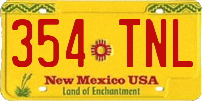 NM license plate 354TNL