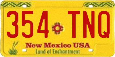 NM license plate 354TNQ