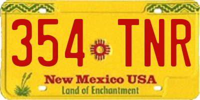 NM license plate 354TNR