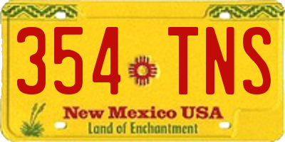 NM license plate 354TNS