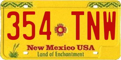 NM license plate 354TNW