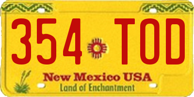NM license plate 354TOD