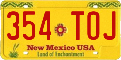 NM license plate 354TOJ