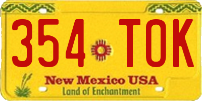 NM license plate 354TOK